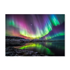 Aurora Borealis Polar Northern Lights Natural Phenomenon North Night Mountains Crystal Sticker (a4) by Pakjumat