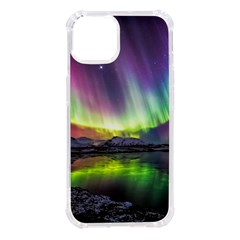 Aurora Borealis Polar Northern Lights Natural Phenomenon North Night Mountains Iphone 14 Tpu Uv Print Case by Pakjumat