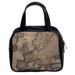 Old Vintage Classic Map Of Europe Classic Handbag (two Sides) by Pakjumat