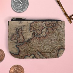 Old Vintage Classic Map Of Europe Mini Coin Purse