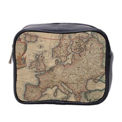 Old Vintage Classic Map Of Europe Mini Toiletries Bag (Two Sides)