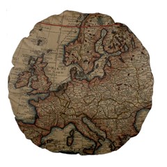 Old Vintage Classic Map Of Europe Large 18  Premium Round Cushions