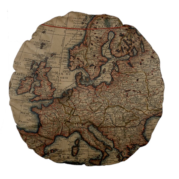 Old Vintage Classic Map Of Europe Large 18  Premium Round Cushions