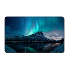 Aurora Borealis Mountain Reflection Magnet (rectangular) by Pakjumat