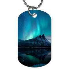 Aurora Borealis Mountain Reflection Dog Tag (One Side)