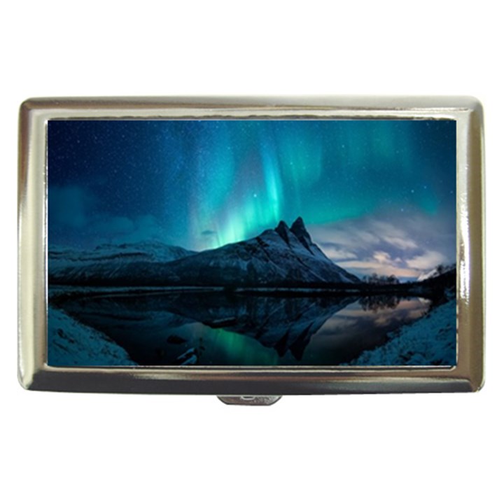 Aurora Borealis Mountain Reflection Cigarette Money Case