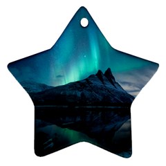 Aurora Borealis Mountain Reflection Star Ornament (Two Sides)