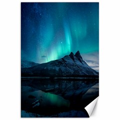 Aurora Borealis Mountain Reflection Canvas 20  x 30 