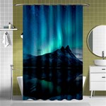 Aurora Borealis Mountain Reflection Shower Curtain 48  x 72  (Small)  Curtain(48  X 72 )