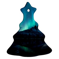 Aurora Borealis Mountain Reflection Christmas Tree Ornament (Two Sides)