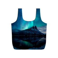 Aurora Borealis Mountain Reflection Full Print Recycle Bag (S)