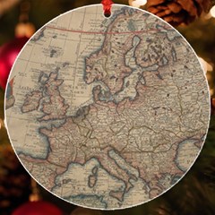 Old Vintage Classic Map Of Europe Uv Print Acrylic Ornament Round by Pakjumat