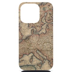 Old Vintage Classic Map Of Europe iPhone 14 Pro Black UV Print Case