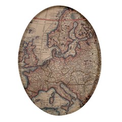 Old Vintage Classic Map Of Europe Oval Glass Fridge Magnet (4 Pack) by Pakjumat