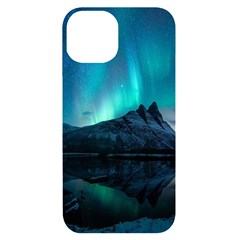 Aurora Borealis Mountain Reflection iPhone 14 Black UV Print Case