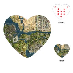 Map Illustration Gta Playing Cards Single Design (heart) by Pakjumat