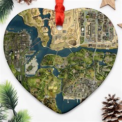 Map Illustration Gta Heart Ornament (two Sides)