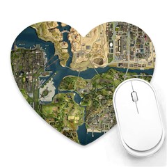 Map Illustration Gta Heart Mousepad by Pakjumat