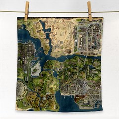 Map Illustration Gta Face Towel by Pakjumat