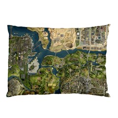 Map Illustration Gta Pillow Case by Pakjumat