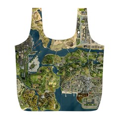 Map Illustration Gta Full Print Recycle Bag (l) by Pakjumat