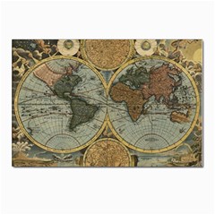 Vintage World Map Travel Geography Postcards 5  X 7  (pkg Of 10)