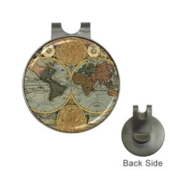 Vintage World Map Travel Geography Hat Clips With Golf Markers by Pakjumat