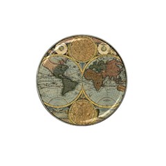 Vintage World Map Travel Geography Hat Clip Ball Marker (4 Pack) by Pakjumat