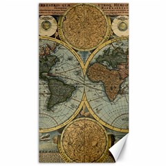 Vintage World Map Travel Geography Canvas 40  X 72  by Pakjumat