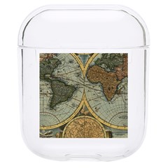 Vintage World Map Travel Geography Hard Pc Airpods 1/2 Case by Pakjumat