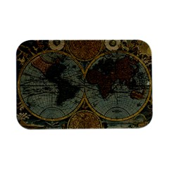 Vintage World Map Travel Geography Open Lid Metal Box (silver)   by Pakjumat