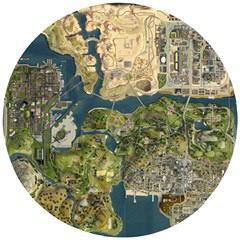 Map Illustration Gta Wooden Puzzle Round by Pakjumat