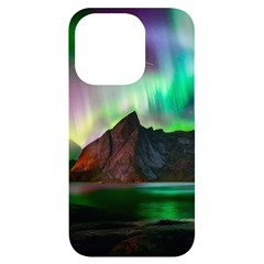 Aurora Borealis Nature Sky Light Iphone 14 Pro Black Uv Print Case by Pakjumat