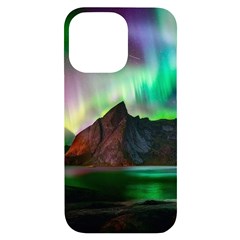 Aurora Borealis Nature Sky Light Iphone 14 Pro Max Black Uv Print Case by Pakjumat