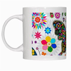 Butterflies Abstract Colorful Floral Flowers Vector White Mug by Pakjumat