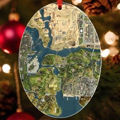 Map Illustration Gta Uv Print Acrylic Ornament Oval by Pakjumat