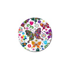 Butterflies Abstract Colorful Floral Flowers Vector Golf Ball Marker (10 Pack) by Pakjumat