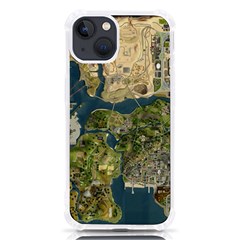 Map Illustration Gta Iphone 13 Tpu Uv Print Case by Pakjumat