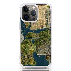 Map Illustration Gta Iphone 13 Pro Tpu Uv Print Case by Pakjumat