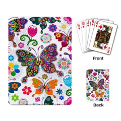 Butterflies Abstract Colorful Floral Flowers Vector Playing Cards Single Design (rectangle) by Pakjumat