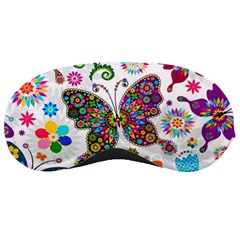 Butterflies Abstract Colorful Floral Flowers Vector Sleep Mask