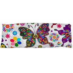 Butterflies Abstract Colorful Floral Flowers Vector Body Pillow Case (dakimakura) by Pakjumat