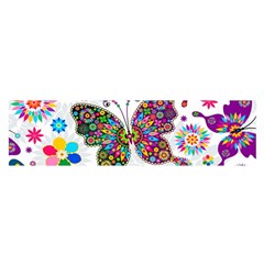 Butterflies Abstract Colorful Floral Flowers Vector Oblong Satin Scarf (16  X 60 ) by Pakjumat