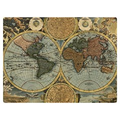 Vintage World Map Travel Geography Premium Plush Fleece Blanket (extra Small) by Pakjumat