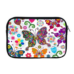 Butterflies Abstract Colorful Floral Flowers Vector Apple Macbook Pro 17  Zipper Case by Pakjumat