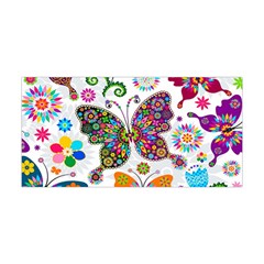 Butterflies Abstract Colorful Floral Flowers Vector Yoga Headband by Pakjumat