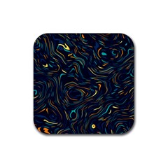 Colorful Abstract Pattern Creative Colorful Line Linear Background Rubber Coaster (square) by Pakjumat