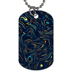 Colorful Abstract Pattern Creative Colorful Line Linear Background Dog Tag (two Sides) by Pakjumat