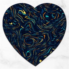 Colorful Abstract Pattern Creative Colorful Line Linear Background Jigsaw Puzzle (heart) by Pakjumat