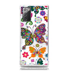 Butterflies Abstract Colorful Floral Flowers Vector Samsung Galaxy Note 20 Tpu Uv Case by Pakjumat